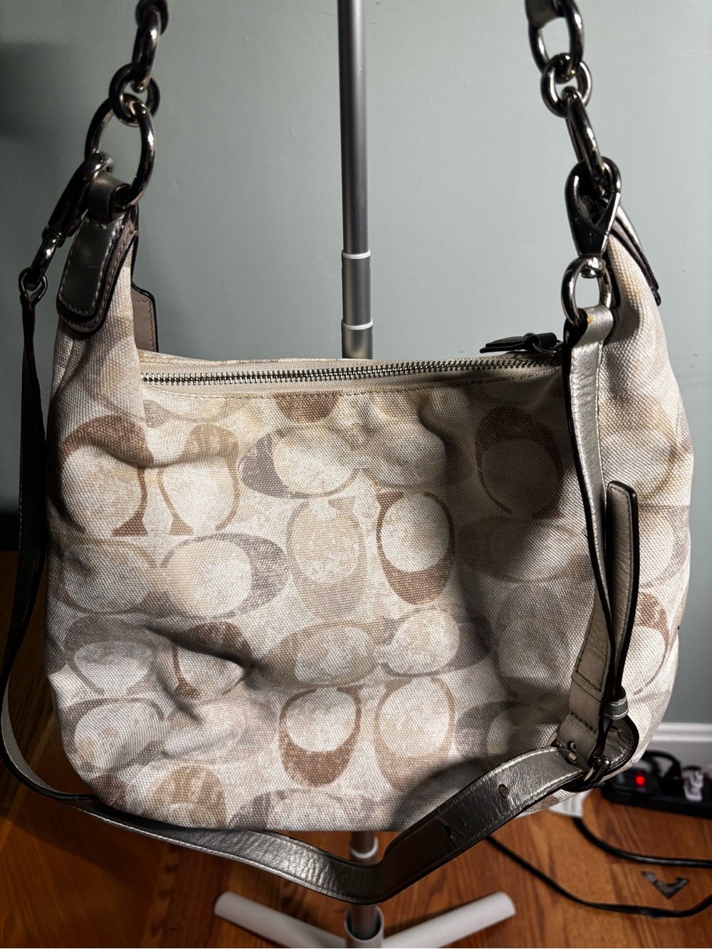 Coach Kristin Sequined Op Art Hobo Bag - Picture 2 of 10